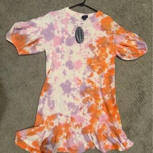 Tie-Dye Puff Sleeve Dress